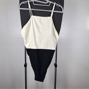 summersalt Ivory and Black Colorblock One-Piece Swimsuit